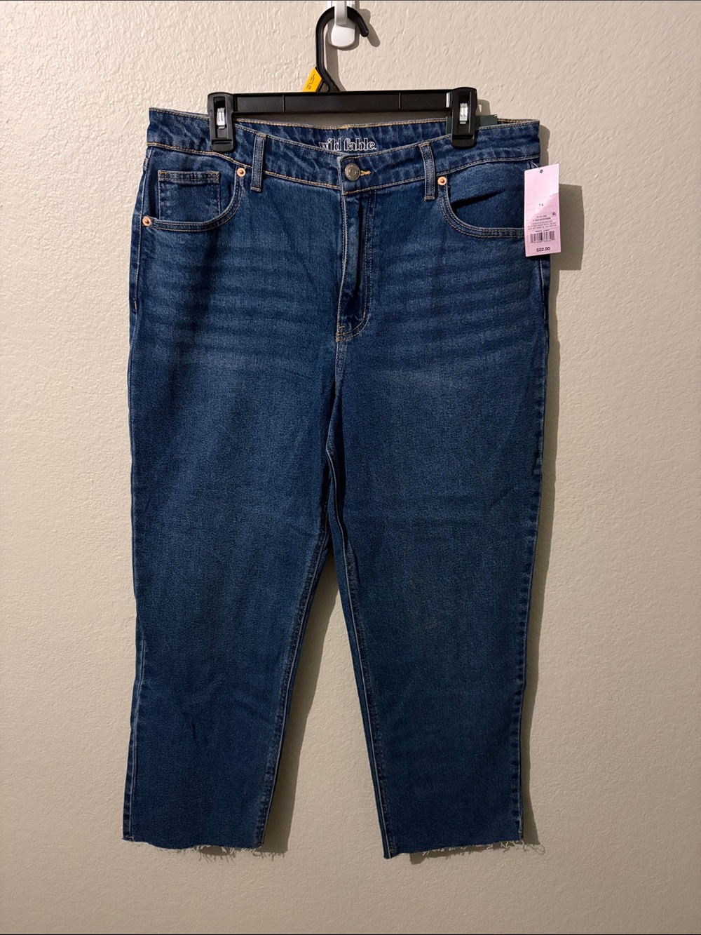 NWT wild fable High-Rise Straight Ankle Jeans in Dark Denim Size 14/32 Waist